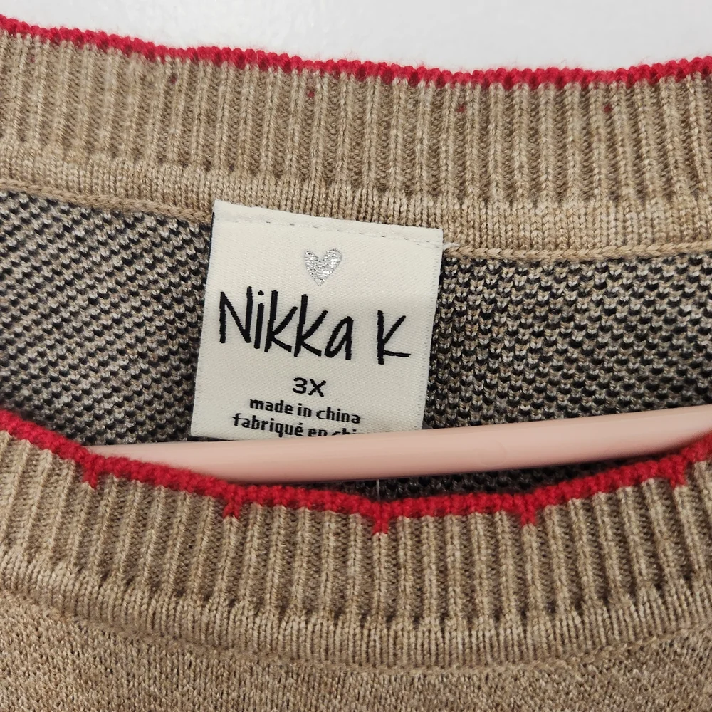 Tan Sweater with Dalmatian Design - Picture 3 of 4